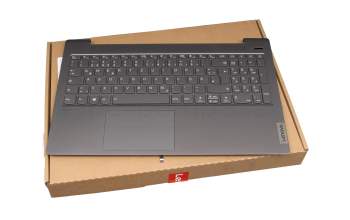 PK131K71B20 original Lenovo keyboard incl. topcase DE (german) grey/grey with backlight