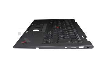 PK131U92B11 original Lenovo keyboard incl. topcase DE (german) grey/grey with backlight and mouse-stick