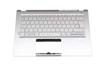 PK1334G1G13 original Acer keyboard incl. topcase DE (german) silver/silver with backlight