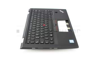 SN20K74758 original Lenovo keyboard incl. topcase DE (german) black/black with backlight and mouse-stick