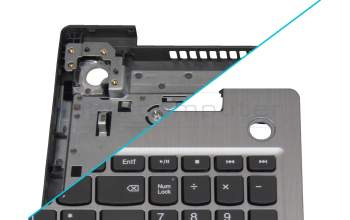 SN20M62749 original Lenovo keyboard incl. topcase DE (german) grey/silver Fingerprint