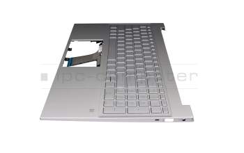 SP5CD045B241 original HP keyboard incl. topcase DE (german) silver/silver with backlight