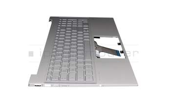 SP5CD045B241 original HP keyboard incl. topcase DE (german) silver/silver with backlight