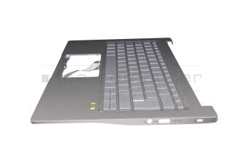 SV03P_A70SWL original Acer keyboard incl. topcase DE (german) silver/silver with backlight