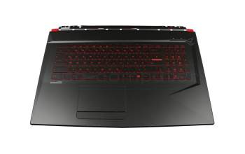 V143422KK2 GR original Sunrex keyboard incl. topcase DE (german) black/black with backlight red backlight