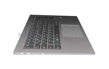 V163420AK1-GR original Sunrex keyboard incl. topcase DE (german) grey/silver with backlight