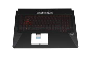 V170762EE1 FR original Sunrex keyboard incl. topcase FR (french) black/red/black with backlight