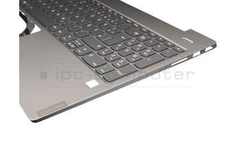 V171020BK1 original Lenovo keyboard incl. topcase DE (german) grey/silver with backlight