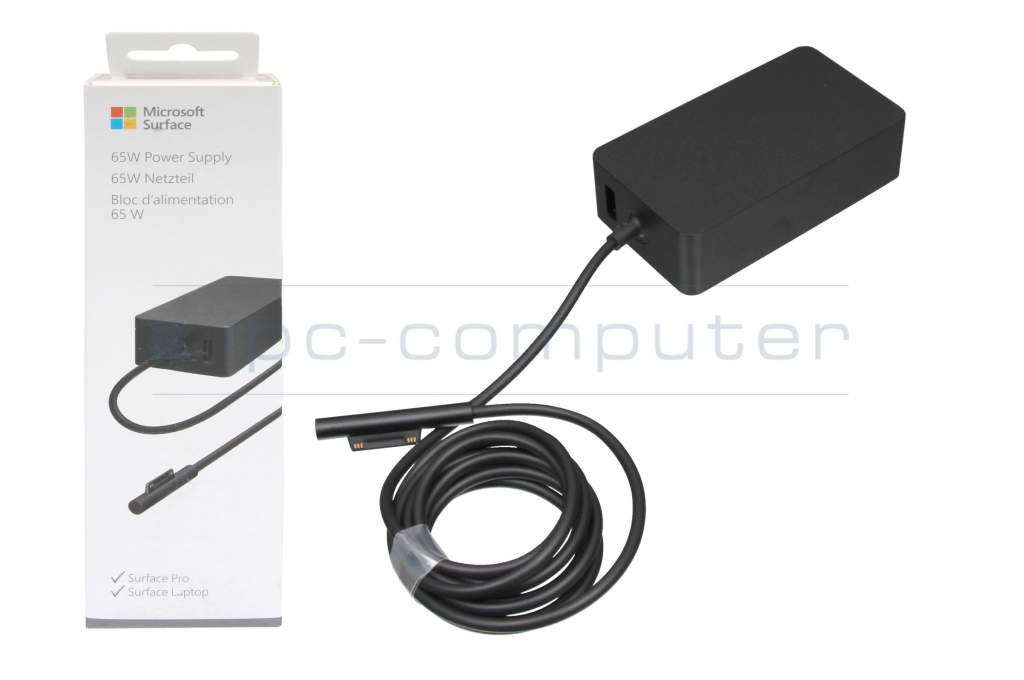 AC-adapter 65 Microsoft USB (incl. Surface 5 rounded original Laptop connector) for Watt