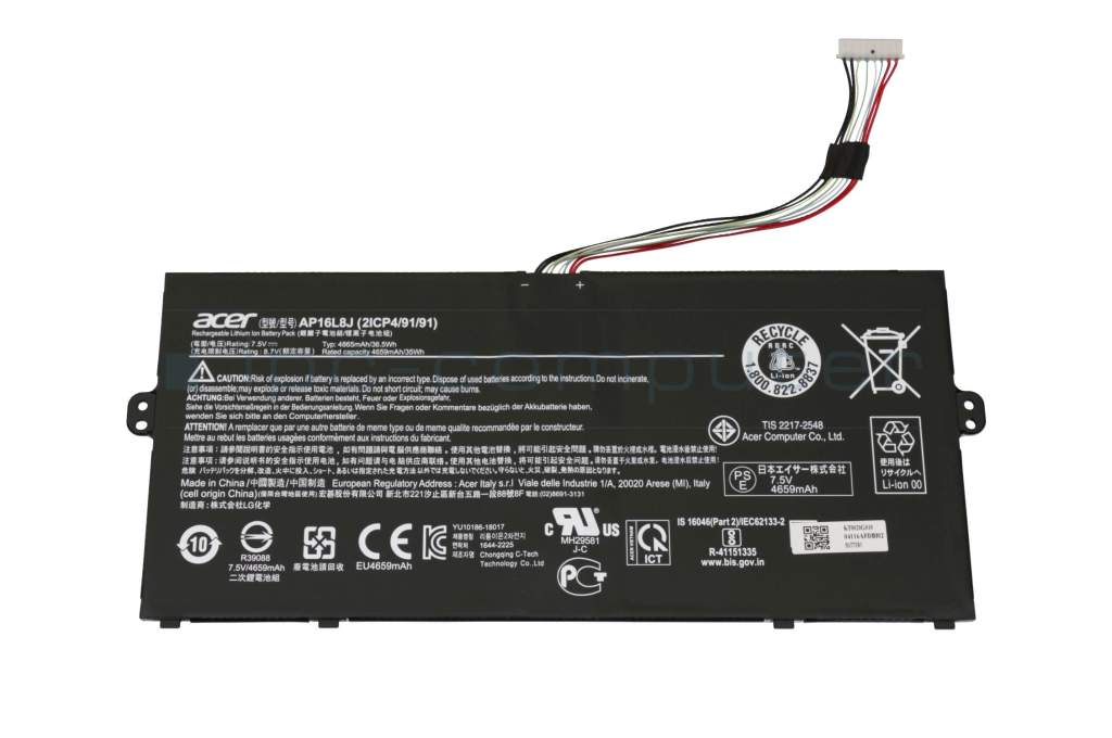 Battery 36.5Wh original AP16L8J suitable for Acer Chromebook 311