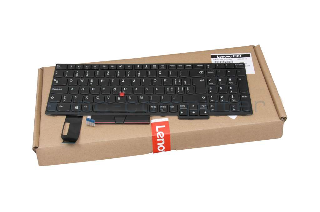 Keyboard CH (swiss) black/black with mouse-stick original suitable for  Lenovo ThinkPad E585 (20KV)