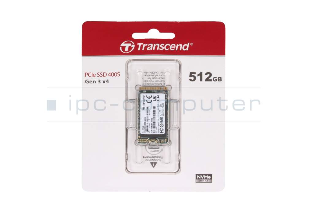 Transcend 400S PCIe NVMe SSD 512GB (M.2 22 x 42 mm) for Lenovo Yoga Book 9  13IRU8 (82YQ) - sparepartworld.com