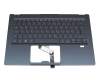 05204E93K201 original Acer keyboard incl. topcase DE (german) blue/blue with backlight