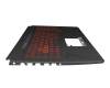 0KN1-5J1FR21 original Pega keyboard incl. topcase FR (french) black/red/black with backlight