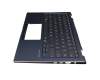 0KN1-682GE13 original Pegatron keyboard incl. topcase DE (german) black/blue with backlight