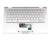 0KN1-7EGE12 original Asus keyboard incl. topcase DE (german) silver/silver with backlight