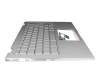 0KN1-7EGE12 original Asus keyboard incl. topcase DE (german) silver/silver with backlight