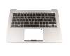 0KNB0-2601GE00 original Wistron keyboard incl. topcase DE (german) black/silver with backlight