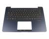 0KNB0-2627GE00 original Asus keyboard incl. topcase DE (german) black/blue with backlight