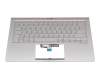 0KNB0-262HG00 original Asus keyboard incl. topcase DE (german) silver/silver with backlight