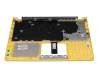 0KNB0-5634GE00 original Asus keyboard incl. topcase DE (german) black/silver/yellow with backlight silver/yellow