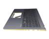 0KNB0-5634GE00 original Asus keyboard incl. topcase DE (german) black/silver/yellow with backlight silver/yellow