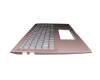 0KNB0-563KGE00 original Asus keyboard incl. topcase DE (german) silver/pink with backlight