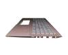 0KNB0-563KGE00 original Asus keyboard incl. topcase DE (german) silver/pink with backlight