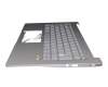 102-016M2LHA03 original Acer keyboard incl. topcase DE (german) silver/silver with backlight