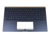 13N1-9OA8011 original Asus keyboard incl. topcase DE (german) blue/blue with backlight