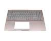 13NB0M2P01011-1 original Asus keyboard incl. topcase DE (german) silver/pink with backlight