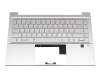 210321A-8 original HP keyboard incl. topcase DE (german) silver/silver with backlight