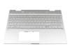 442.QED06.0001 original HP keyboard incl. topcase DE (german) silver/silver with backlight