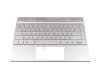 4600EF0D0001 original HP keyboard incl. topcase DE (german) silver/silver with backlight