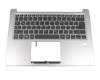 46M0E7CSC07393 original Acer keyboard incl. topcase DE (german) black/silver with backlight