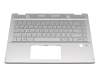 490.0GG07.DP0G original HP keyboard incl. topcase DE (german) silver/silver with backlight