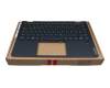 5CB1B22418 original Lenovo keyboard incl. topcase DE (german) blue/blue with backlight (Abyss Blue)