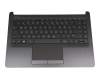 6070B1306601 original HP keyboard incl. topcase DE (german) black/black