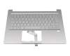 6BHSEN2046 original Acer keyboard incl. topcase DE (german) silver/silver with backlight