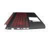 6BQ5XN2012 original Acer keyboard incl. topcase DE (german) black/black/red with backlight