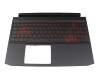 6BQAZN2014 original Acer keyboard incl. topcase DE (german) black/red/black with backlight