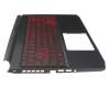 6BQAZN2014 original Acer keyboard incl. topcase DE (german) black/red/black with backlight