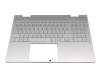 7116983700002 original HP keyboard incl. topcase DE (german) silver/silver with backlight (DSC)