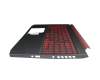 71NHKP2BO015 original Acer keyboard incl. topcase DE (german) black/black/red with backlight