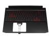 71NIX6BO046 original Compal keyboard incl. topcase DE (german) black/red/black with backlight