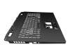 71NJV2BO051 original Compal keyboard incl. topcase DE (german) black/white/black with backlight