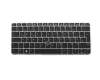 813301-041 original HP keyboard DE (german) black/silver matt with backlight and mouse-stick