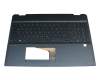 9Z.NEZLN.H01 original HP keyboard incl. topcase DE (german) black/blue with backlight