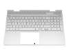 AM2UU000800 original HP keyboard incl. topcase DE (german) silver/silver with backlight (UMA)