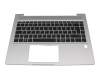 BHSPR3ALKFZFFW original HP keyboard incl. topcase DE (german) black/silver with backlight (Heatshield)